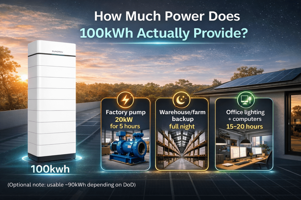 How Much Power Does 100kWh Actually Provide