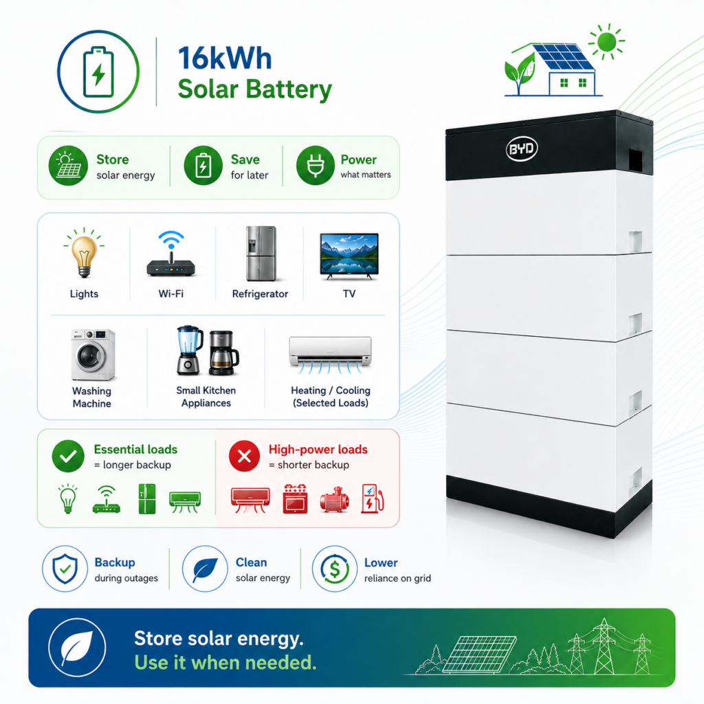 How Much Energy Does a 16kWh Solar Battery Provide