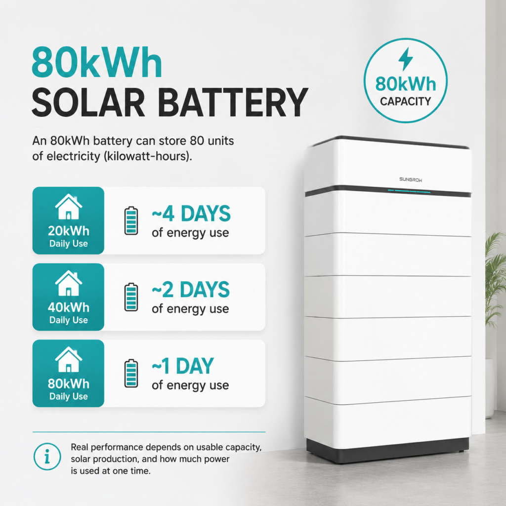 How Much Power Can an 80kWh Solar Battery Store