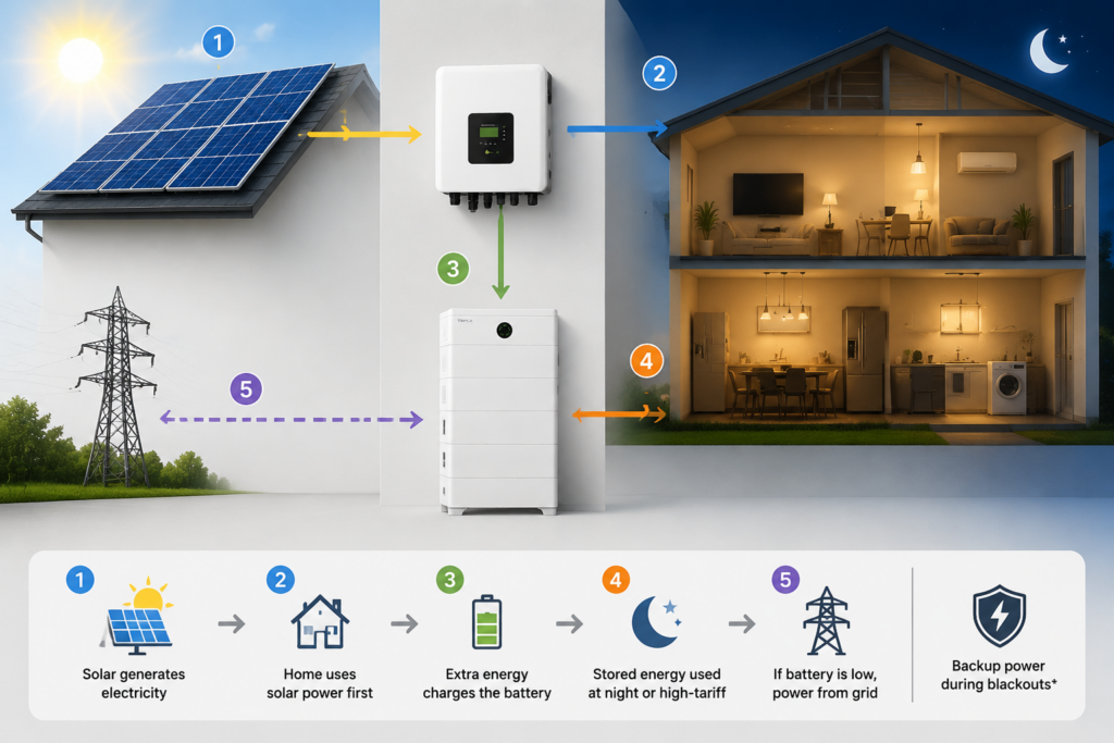 How a 32KWh Battery Works with Solar Panels