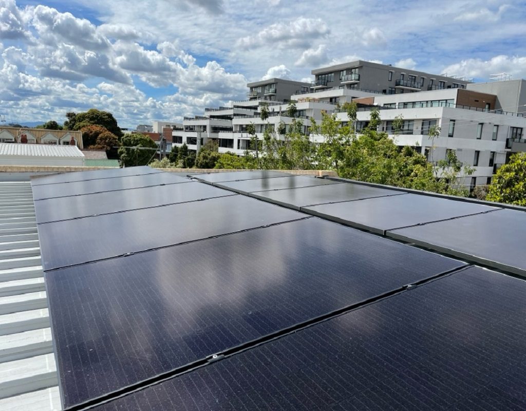 Rooftop Solar Panels in Apartment Building